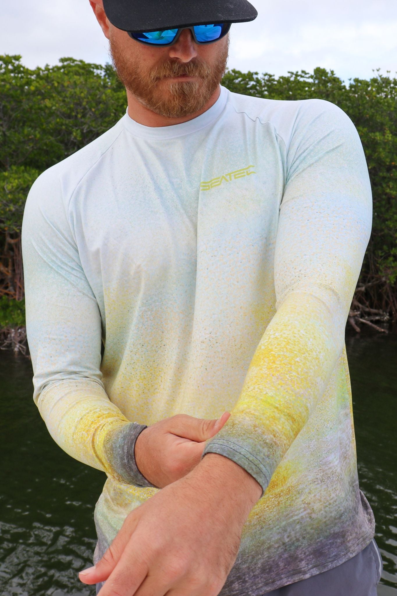 Permit Men's Crew Performance Shirt – Lightweight, moisture-wicking fishing shirt for active outdoor use with UPF sun protection