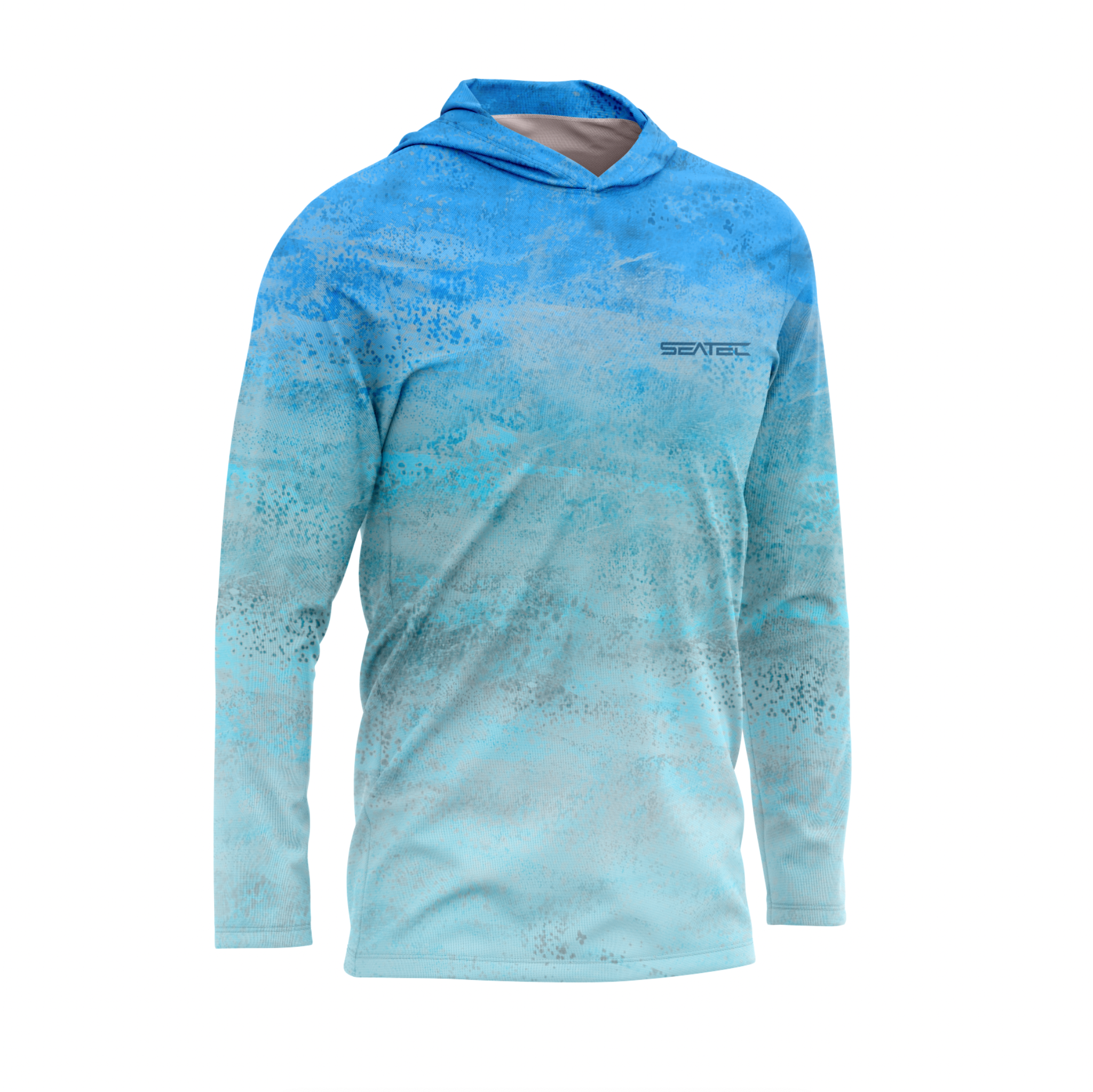 Blue Mahi Men's Hooded Performance Shirt – Lightweight, moisture-wicking fishing shirt for active outdoor use with UPF sun protection