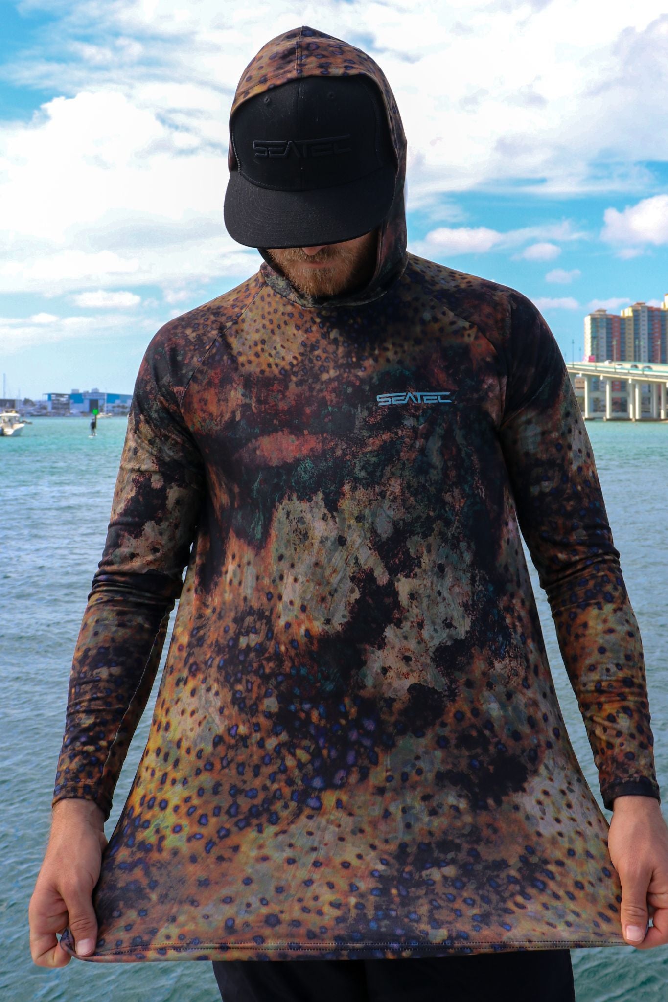 Goliath Men's Hooded Performance Shirt – Lightweight, moisture-wicking fishing shirt for active outdoor use with UPF sun protection