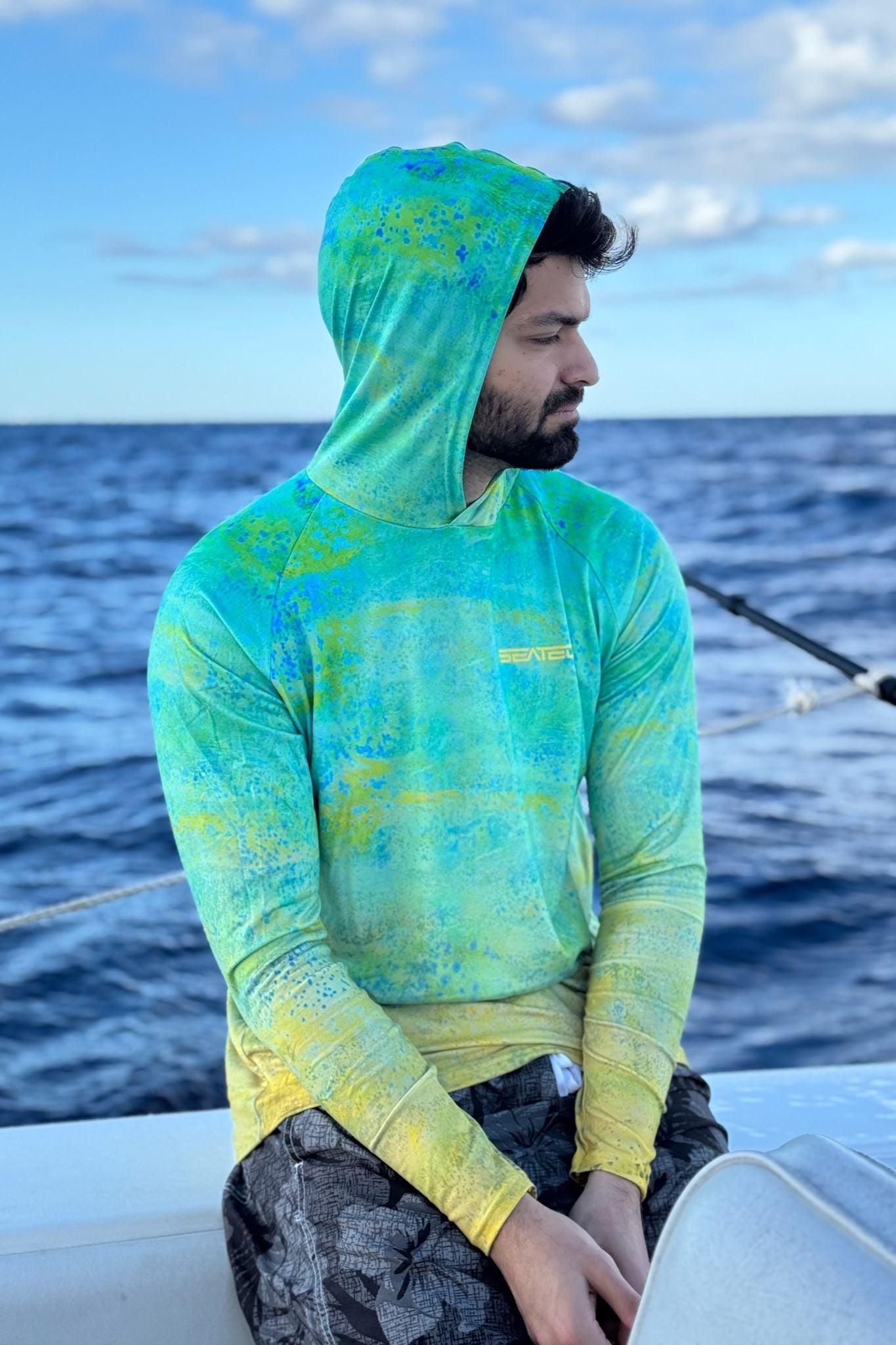 Mahi Men's Hooded Performance Shirt – Lightweight, moisture-wicking fishing shirt for active outdoor use with UPF sun protection