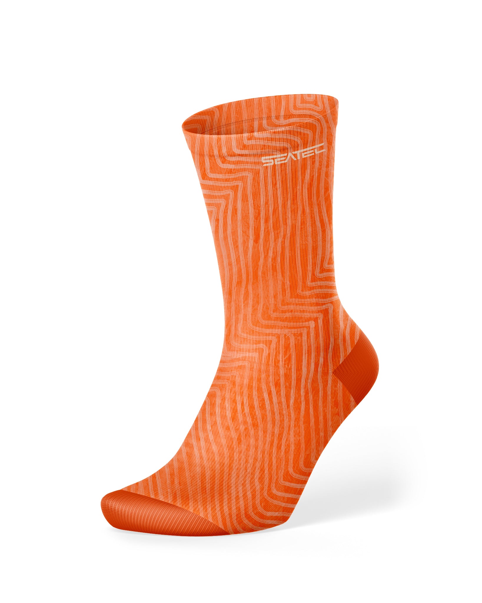 Wildflowersstore Sushi Crew Sock in bright orange with moisture-wicking, breathable, and anti-odor fabric for all-day comfort and performance.