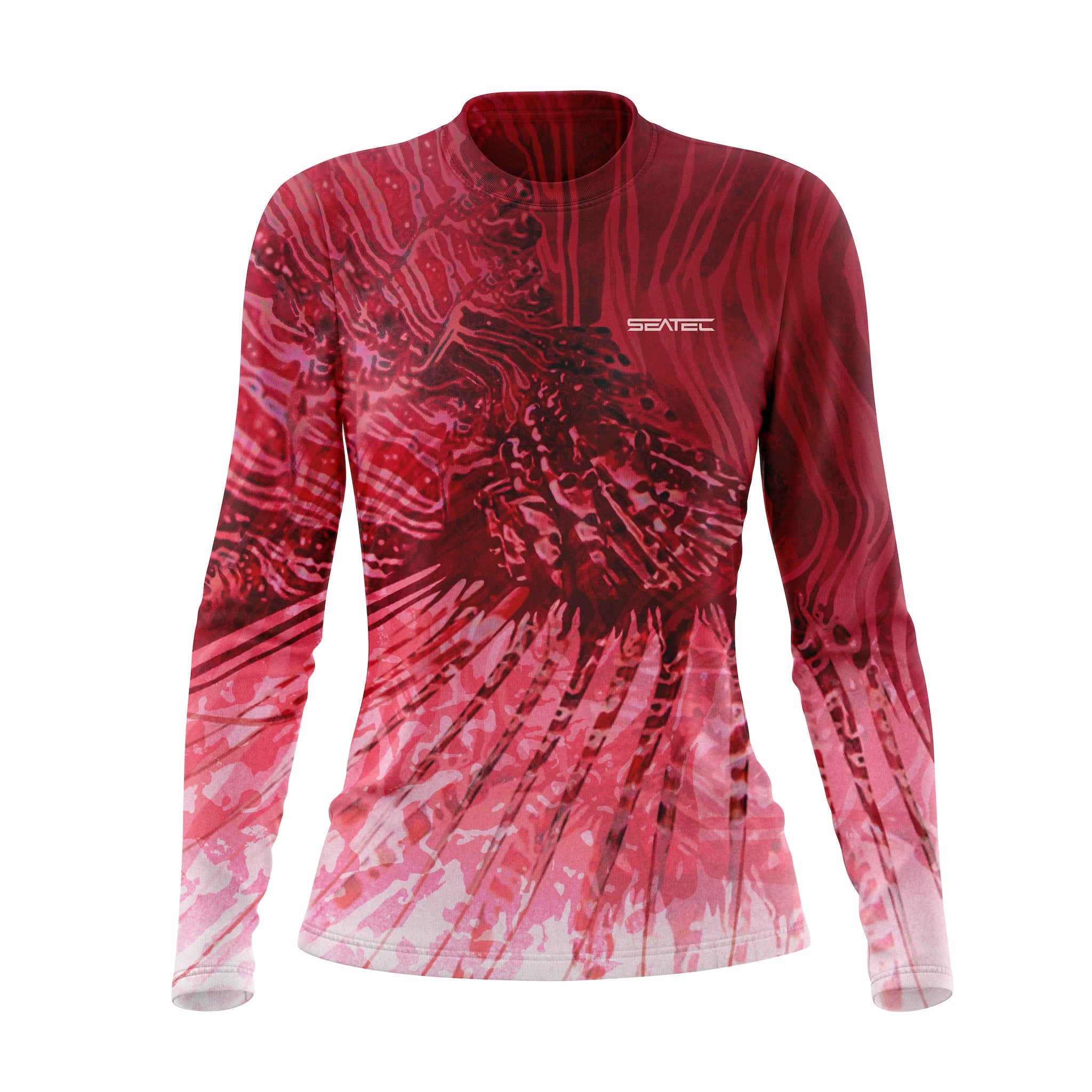 Seatec Women's Lionfish Crew Performance Shirt – Lightweight, moisture-wicking fishing shirt for active outdoor use with UPF sun protection