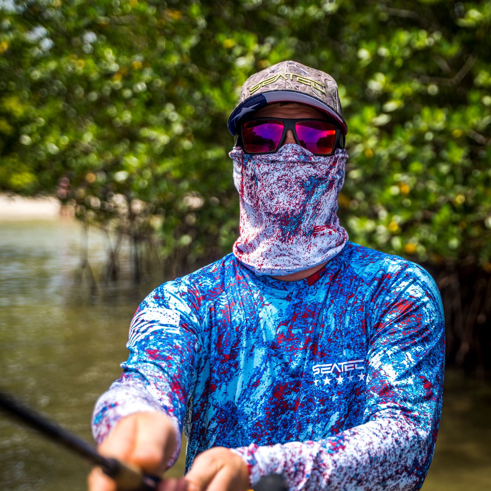 Patriot Men's Crew Performance Shirt – Lightweight, moisture-wicking fishing shirt for active outdoor use with UPF sun protection