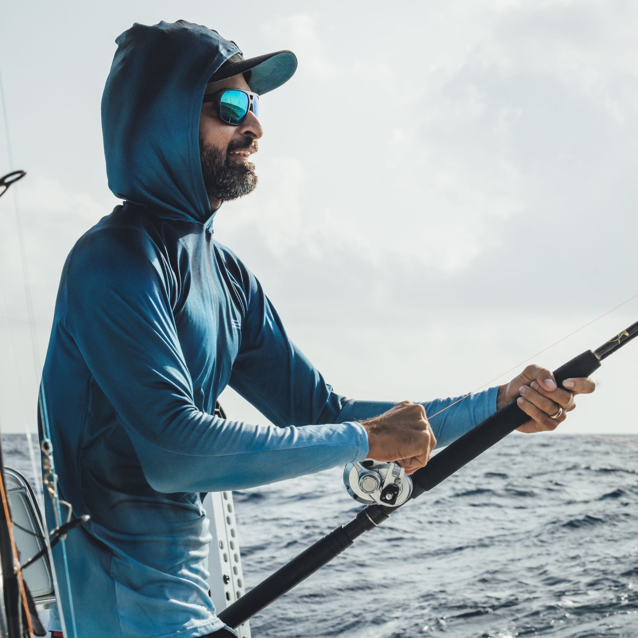 Wahoo Men's Hooded Performance Shirt – Lightweight, moisture-wicking fishing shirt for active outdoor use with UPF sun protection